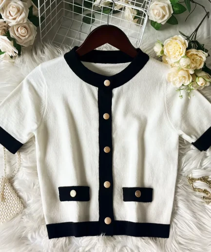New Arrival Solid Color Women's  Cardigan Comfortable Stylish Casual Fashion Button Decoration Breathable