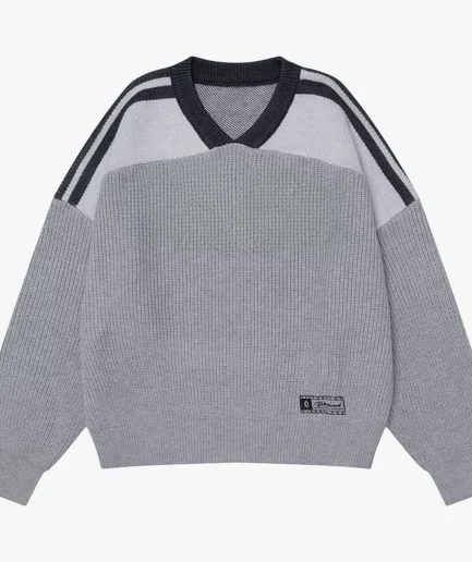 Men's Oversized Sweater Long Sleeve  Casual Knitted Pullover Sweater Crewneck Contrast Fine Knitted Sweaters