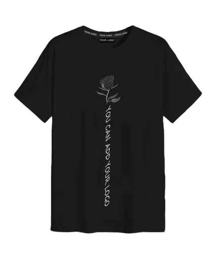 Hot Sales Fashion Design Cotton Fabric Man Tee Gym Wear Work Out Shirt With Rose Pattern Printing  Tshirt for Men